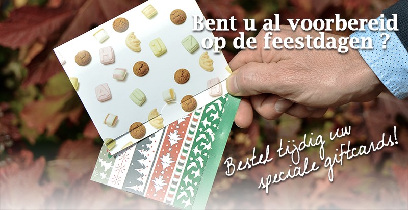 Bestel tijdig uw speciale giftcards !