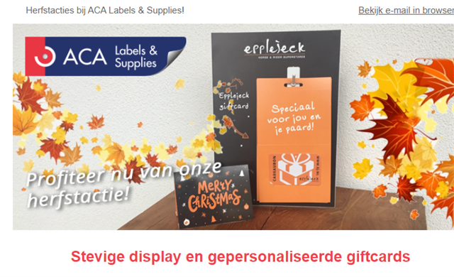 Herfstactie Giftcard display